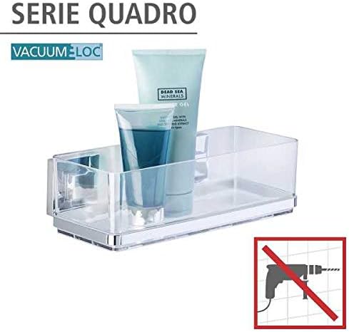 WENKO Vacuum-Loc® Badezimmer Wandregal Quadro Uno, Wandregal zur Montage ohne bohren, rostfreie Edel