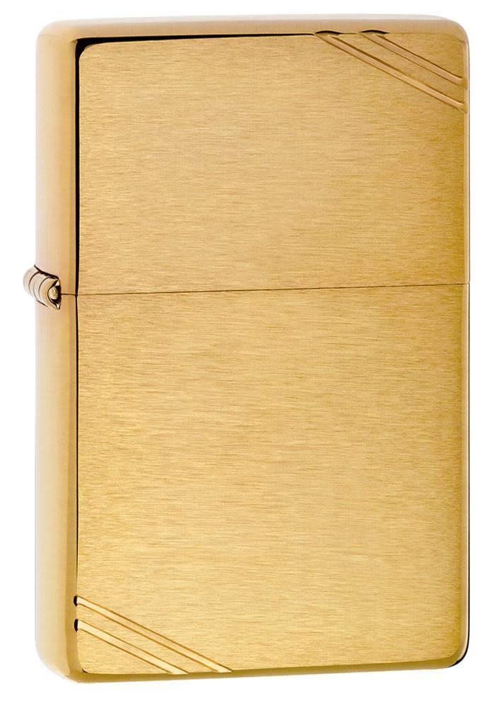 Zippo 240 Feuerzeug 60000808 Classic Vintage Benzinfeuerzeug, Messing, Brushed Brass w slashes, Brus