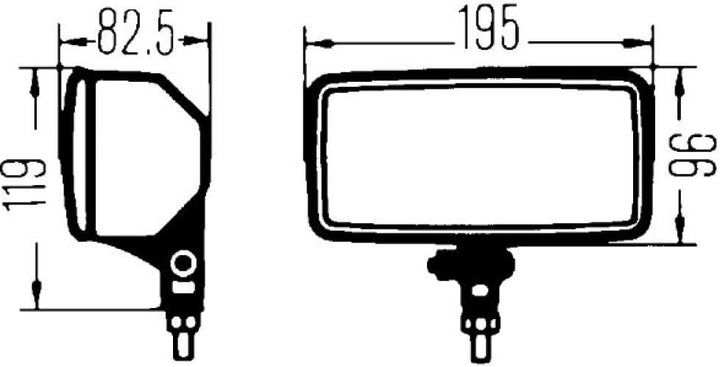 HELLA - Halogen-Nebelscheinwerfer - Comet 550 - 12V - rechteckig - Anbau - glasklare Streuscheibe -