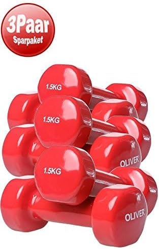 Oliver – Vinyl Kurzhanteln Set – Hantelset für Männer & Frauen – verschiedene Gewichte von 0,5 kg bi