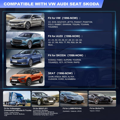 AUTOPHIX V007 OBD2 Diagnosegerät Kompatibel mit VAG mit Motor ABS Airbag Getriebe löschen Fehlercode