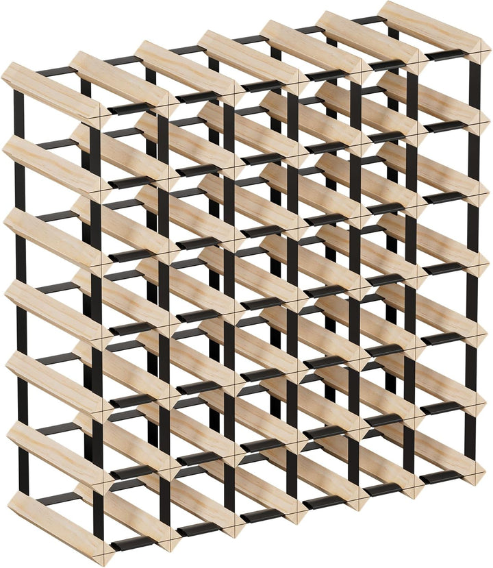 Urban Deco Weinregal Holz für 42 Flaschen, Stabiles Flaschenregal, 60.5 x 23.6 x 60.5 cm, Weinflasch