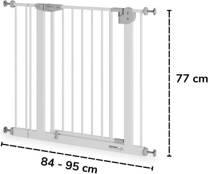 Sämann Türschutzgitter & Treppenschutzgitter mit Y-Spindel I 84-95 cm I Extra Höhe von 77 cm I Kinde