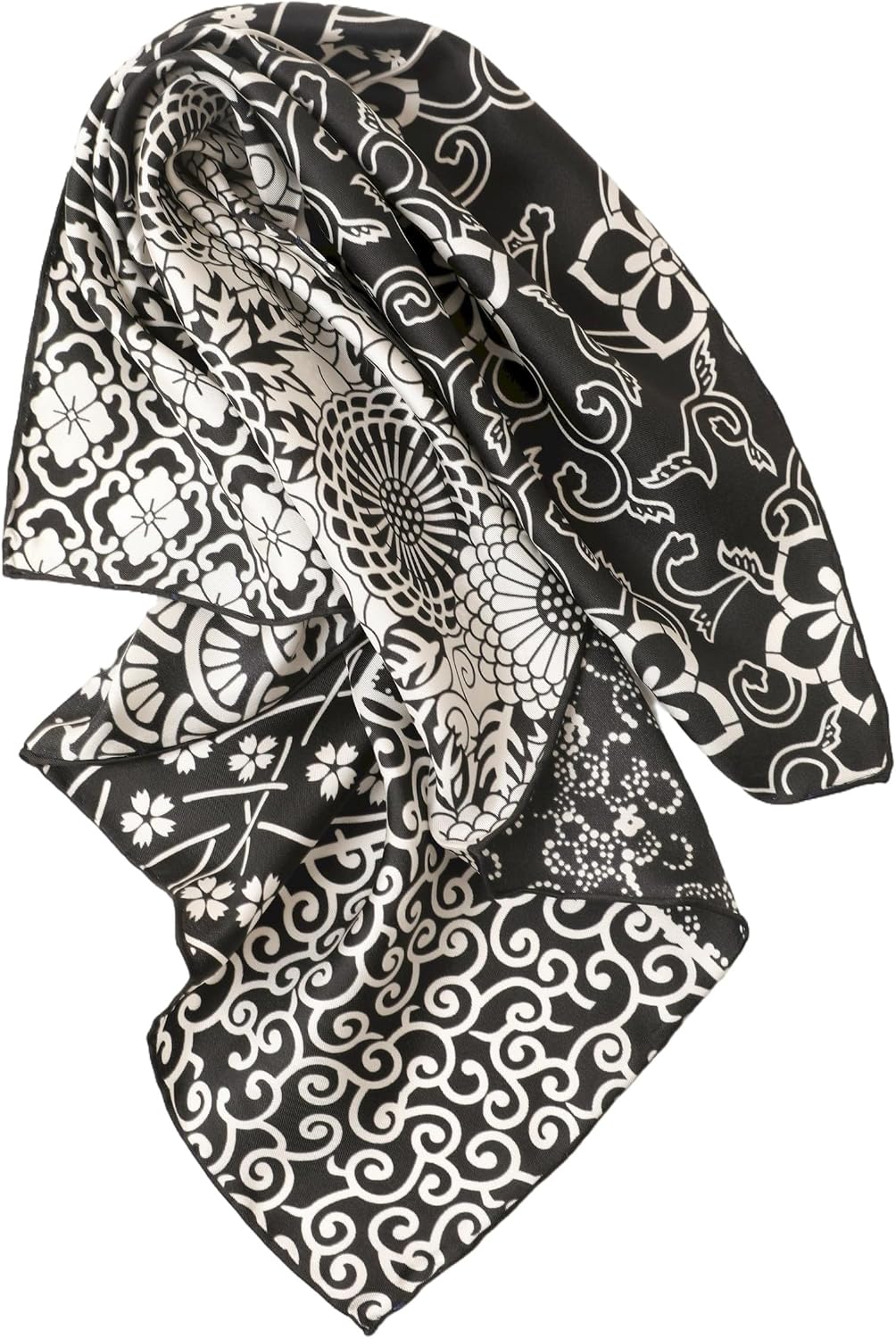 Herr Dame reine Seide Bandana handrolliertes SeidenHalstuch unisex Nickituch 53/53 cm, handgerollter