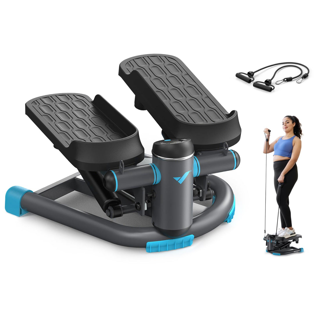 MERACH Mini Stepper für Zuhause, Swing Stepper mit 150 kg Belastung und Widerstandsbändern, Twist St