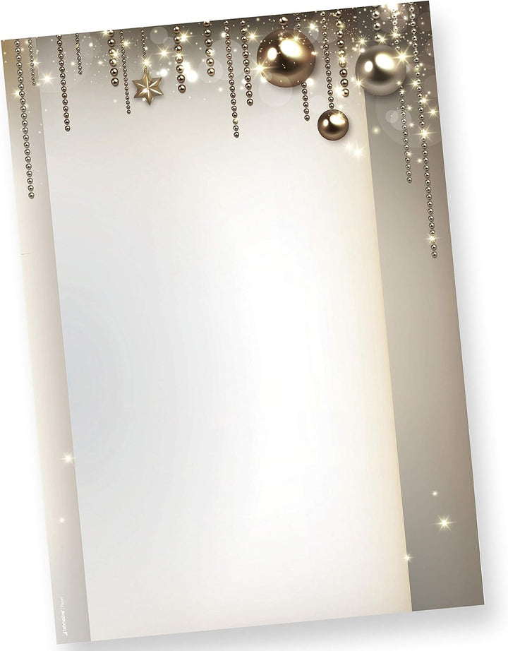 Briefpapier Weihnachten Set NOBLESSE 500 Sets elegantes Weihnachtsbriefpapier Design DIN A4 - mit Um