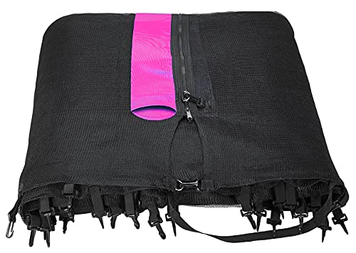 Trampolin Sicherheitsnetz Ersatznetz (für Trampolingestell 366cm mit 8 Stangen, Schwarz/Pink) 366 /