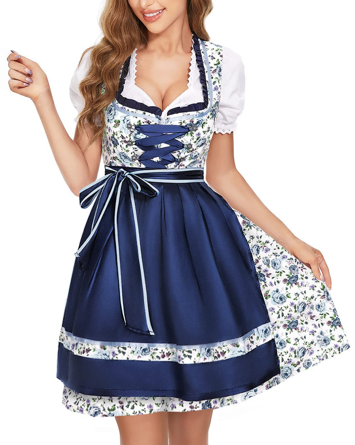 BENNIES Dirndl Damen midi Trachtenkleid Trachtenrock Trachtenmode Kleid Dirndlbluse für Oktoberfest
