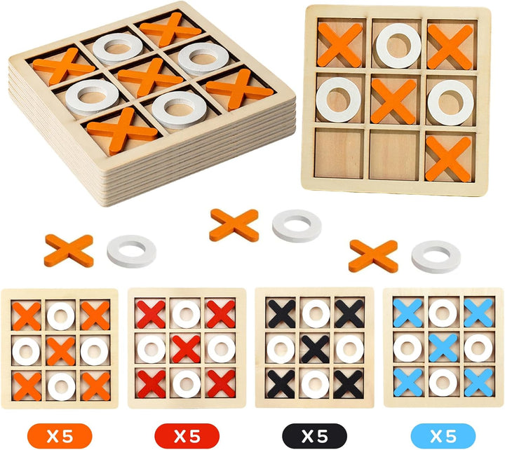 Kindergeburtstags Gadget, 20 Stück Mini-Tic-Tac-Toe-Brett aus Holz für Kinder Spieltisch aus Holz Xo