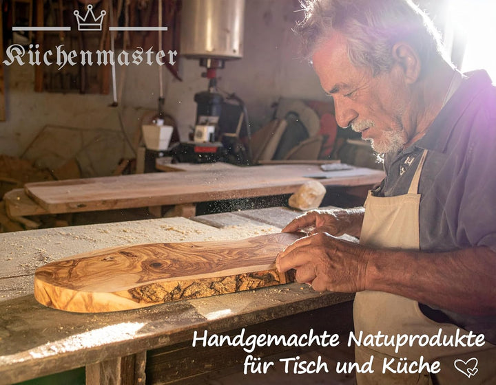 Küchenmaster Olivenholz Schneidebrett, Holzbrett, Servierbrett, Steakbrett, Käsebrett, Frühstücksbre