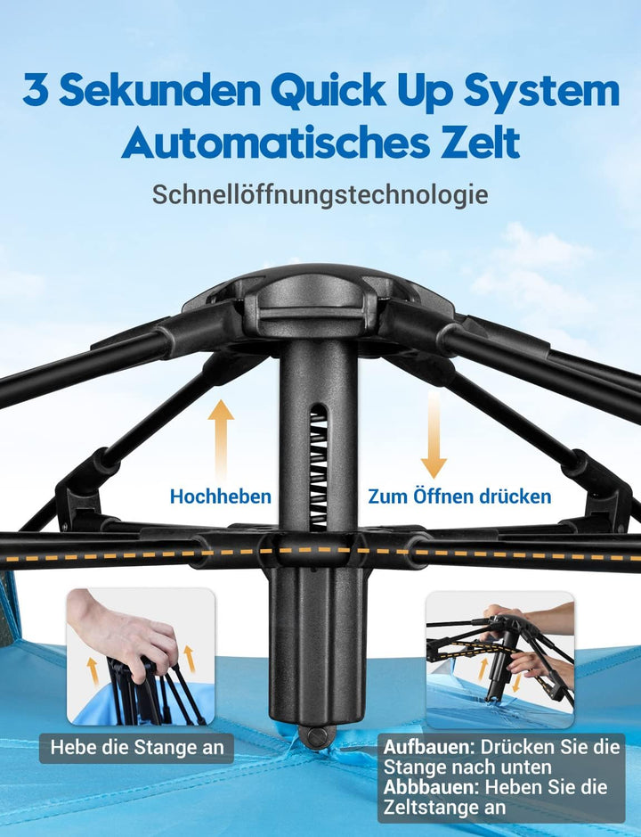 Glymnis Strandmuschel Quick Up Strandzelt Automatisches Strand Zelt UV-Schutz 50+ Windschutz Sonnens