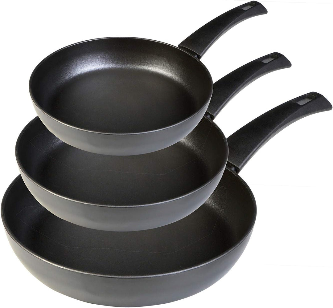 WECOOK Ecogreen Set mit 3 Pfannen 18-20-24 cm Aluminium, Induktion, umweltfreundliche Antihaftbeschi