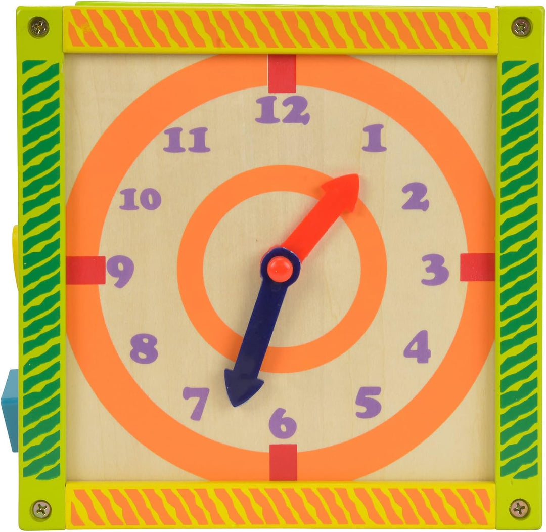 Eichhorn 100002235 buntes Spielcenter, Motorikwürfel mit Motorikschleife, Uhr, Motorikspiel, Drehspi