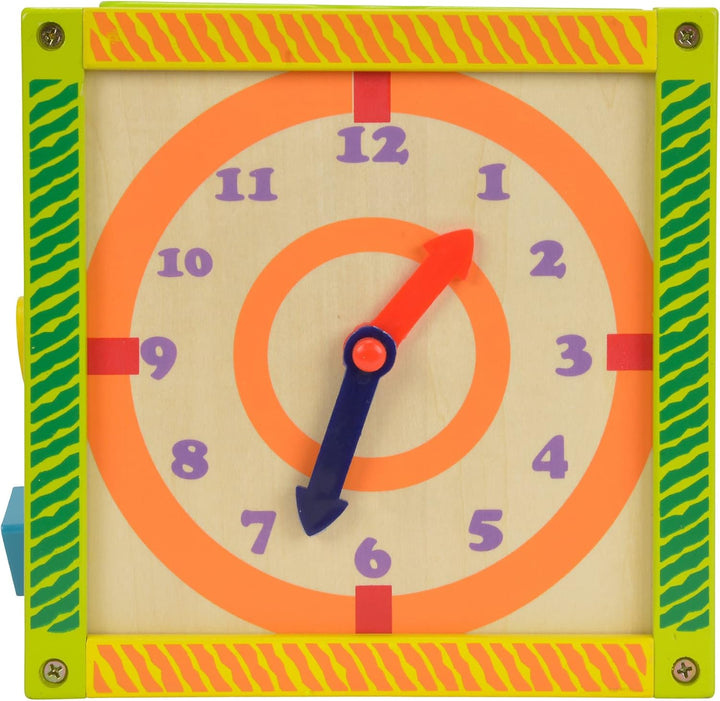 Eichhorn 100002235 buntes Spielcenter, Motorikwürfel mit Motorikschleife, Uhr, Motorikspiel, Drehspi