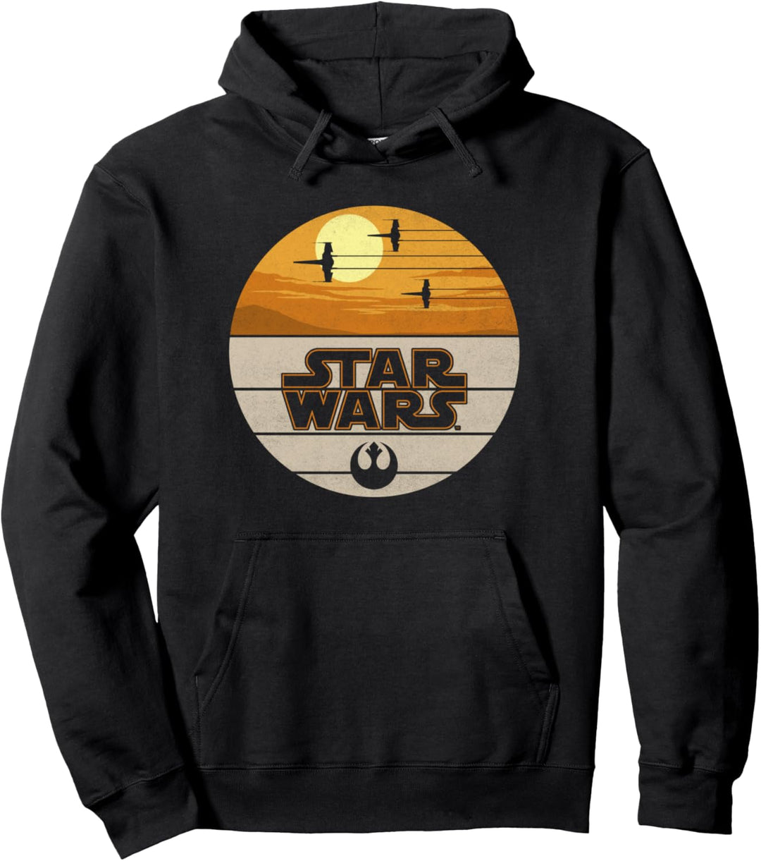 Star Wars Last Jedi X-Wing Sunset Vintage Pullover Hoodie