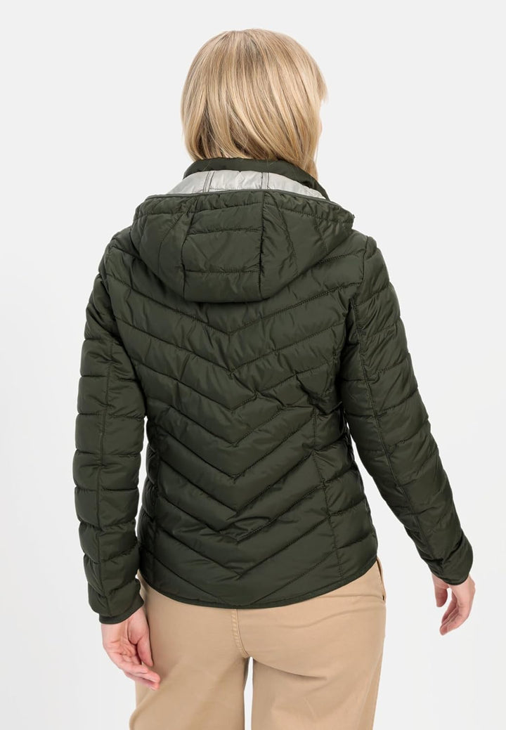 camel active Damen Steppjacke aus recyceltem Polyester 34 Dunkelgrün, 34 Dunkelgrün