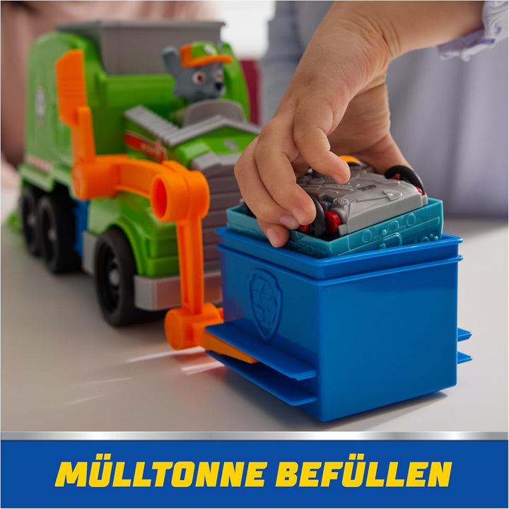 PAW Patrol, Extragrosser Recycling-Truck mit Rocky Spielfigur und Verwandlungsfunktion (Deluxe Fahrz
