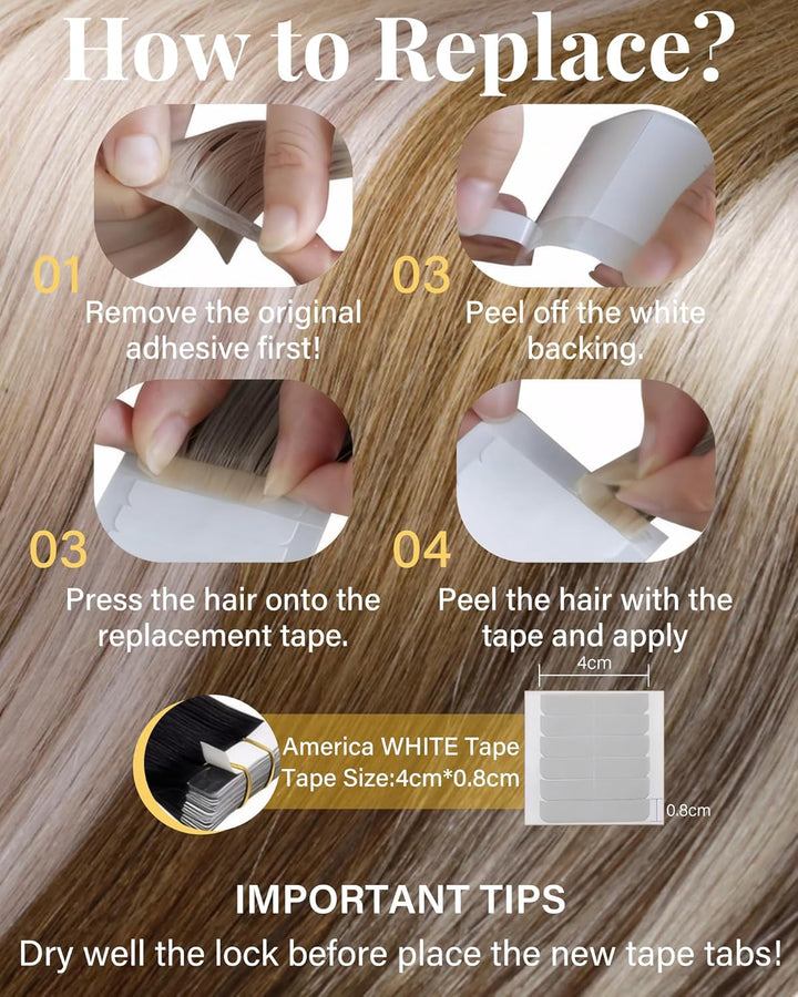 Hetto Extensions Tape in Echthaar Blond Tape in Extensions Echthaar Remy Menschlich Haar Tape in Ext