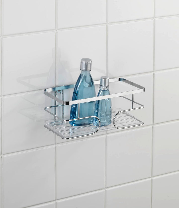 WENKO Wandablage gross Premium Edelstahl, Edelstahl rostfrei, 24 x 10 x 13.5 cm, Glänzend Uno Maxi,