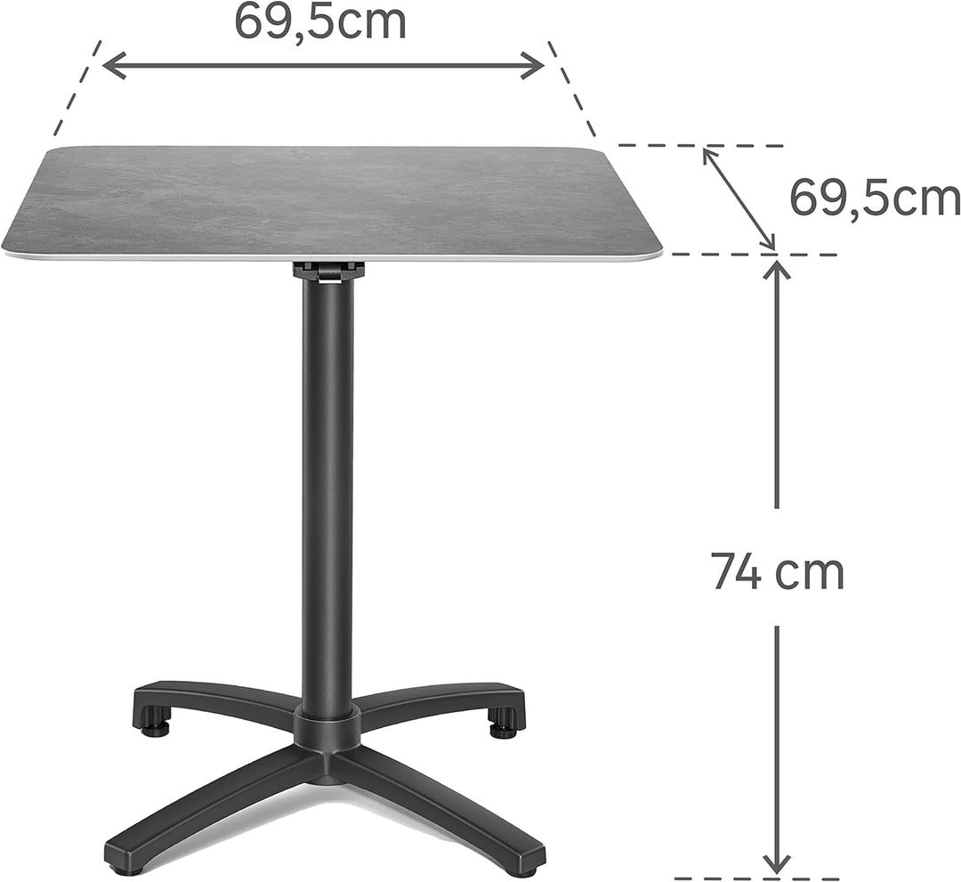 NATERIAL - Gartentisch Livia Origami - 2 Personen - Klapptisch - 69.5 x 69.5 x 74 cm - Balkontisch k