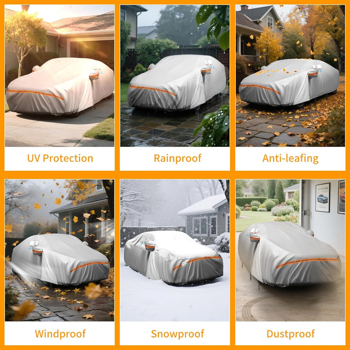 Hagelschutzplane Auto,Autoabdeckung Wasserdicht All Weather,Robuste Autoplane Outdoor mit Türreissve