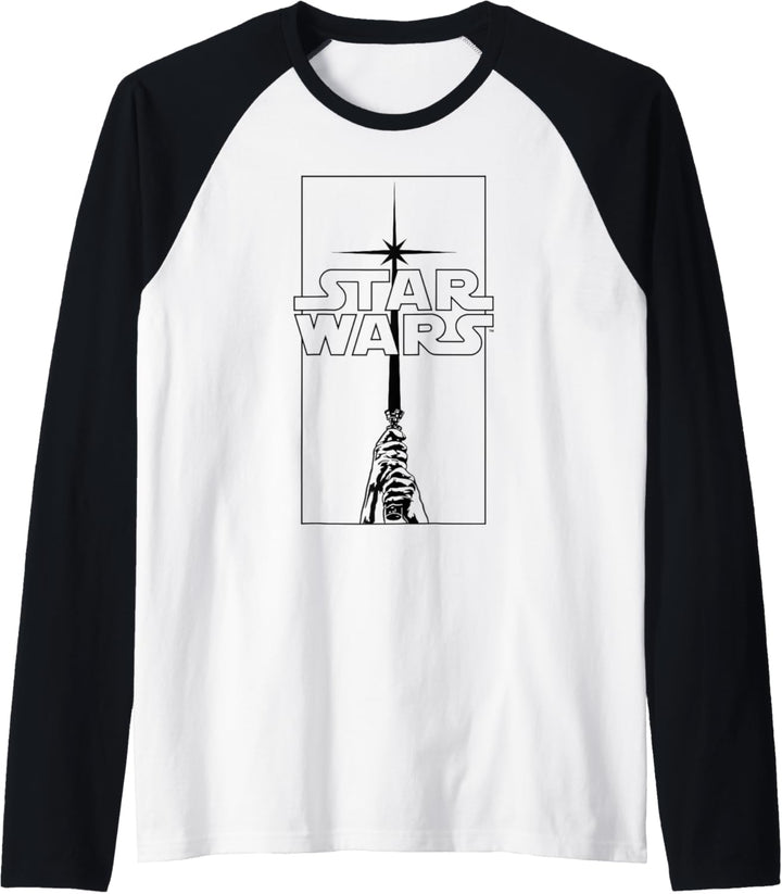 Star Wars Saber Black Logo Raglan