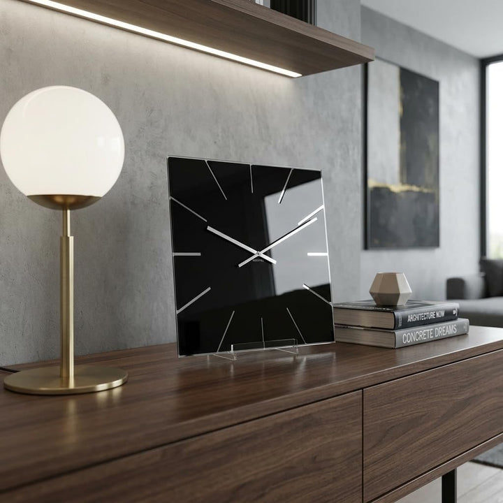 FLEXISTYLE Moderne grosse Wanduhr Exact 50cm, Acrylglas und Acrylspiegel, Stille, Wohnzimmer, Schlaf