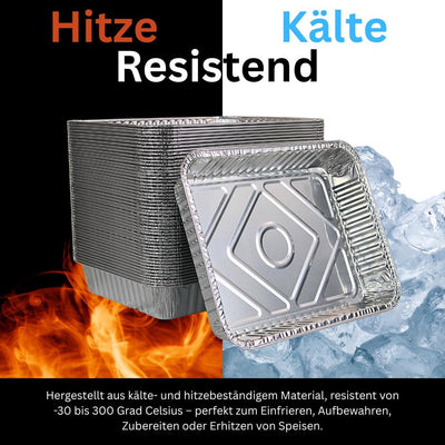 Enpack Aluschale R879-930G - 100 Stück Alu Grillschalen 226x176x30 mm - Feuerfeste Aluschalen 1000ml