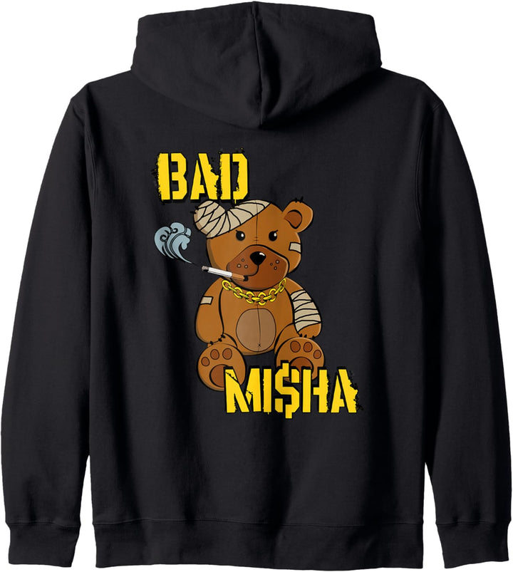 Bad Misha Bär Teddy Attitude Cool Cartoon Anime Kawaii Kapuzenjacke