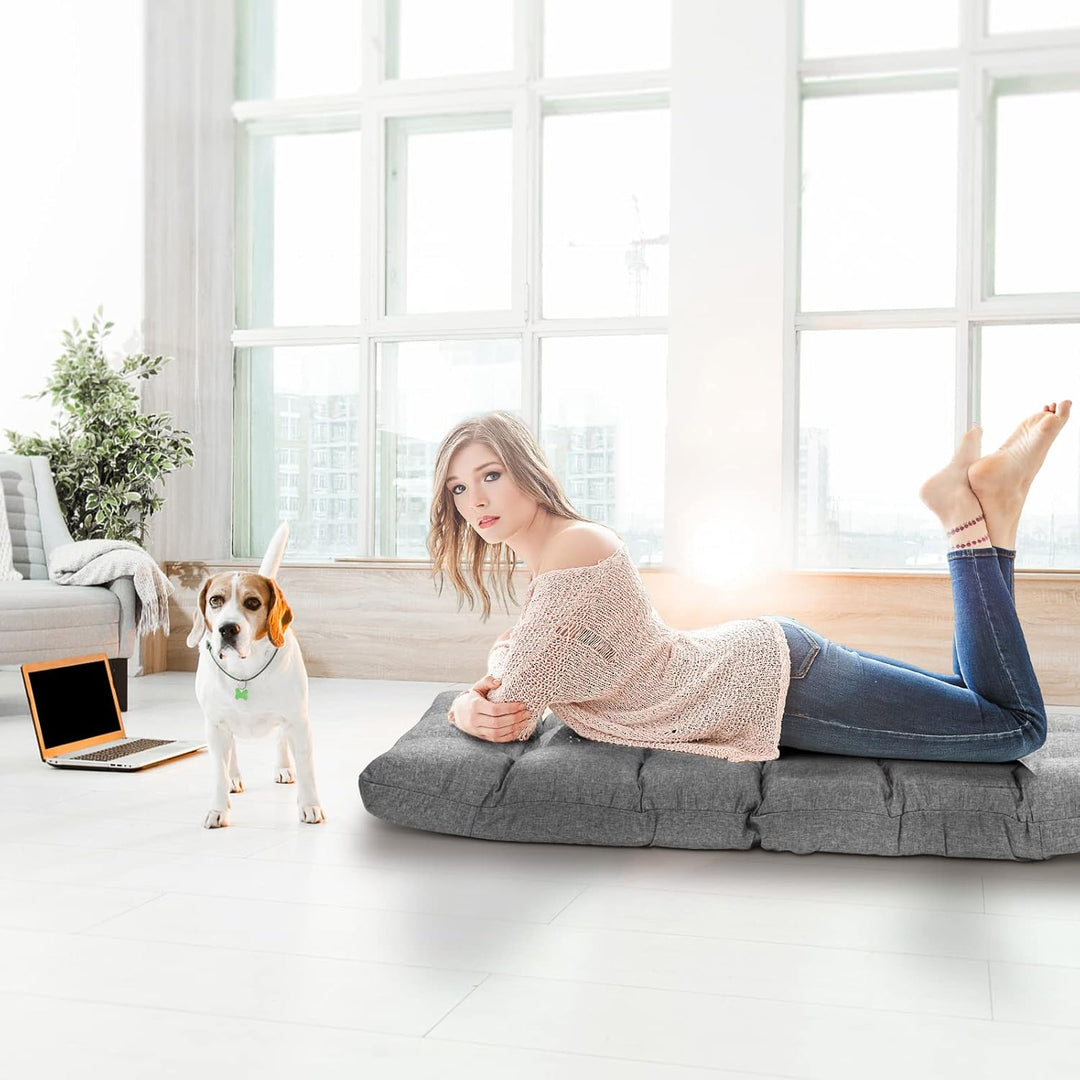 GOPLUS Bodenstuhl, Bodensofa mit Rückenlehne, Bodensessel mit Schlaffunktion, Floor Chair, Lazy Sofa