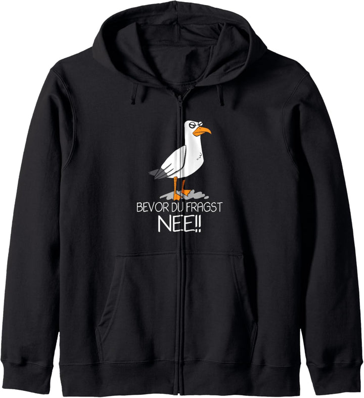 Bevor du fragst Nee Vogel Nein Lustige Sprüche Arbeitsspass Kapuzenjacke