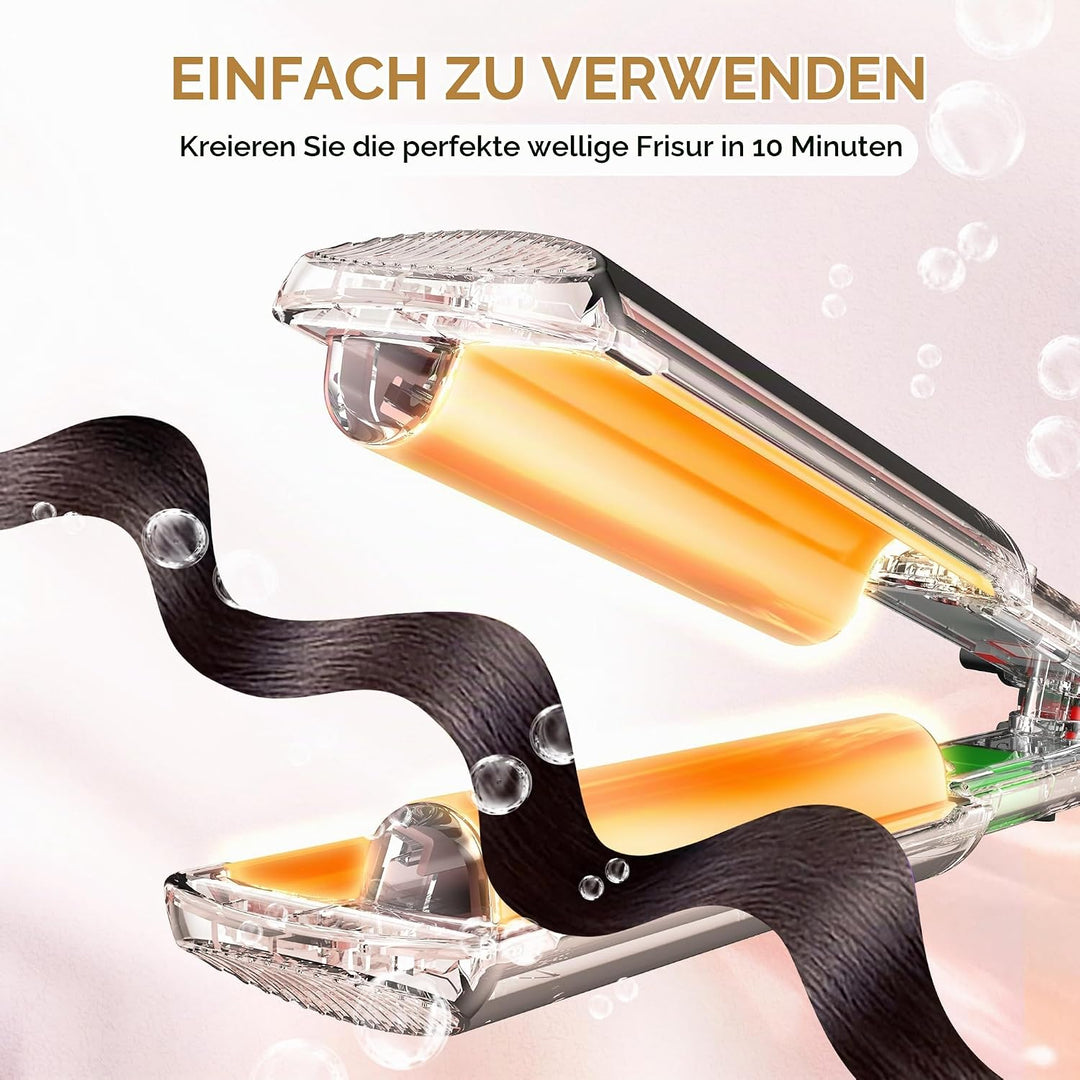 Welleneisen für Haare - UKLISS Pro Mini Welleneisen, LCD-Anzeige 120-210℃, Mermaid Hair Waver für We