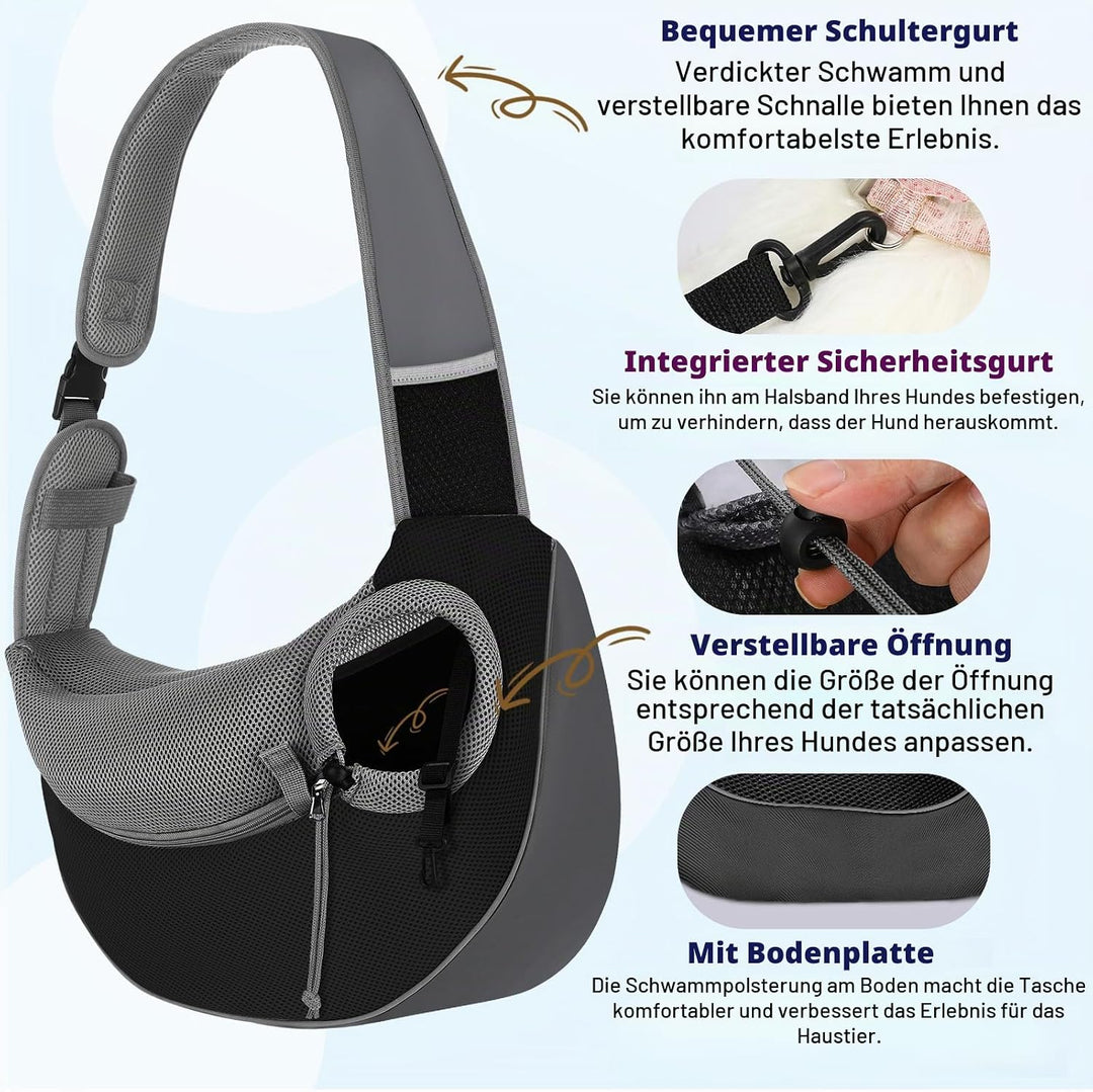 Pawaboo Hundetragetasche, Hundetasche, Verstellbare Tragetasche Hund, Haustier Umhängetasche Transpo