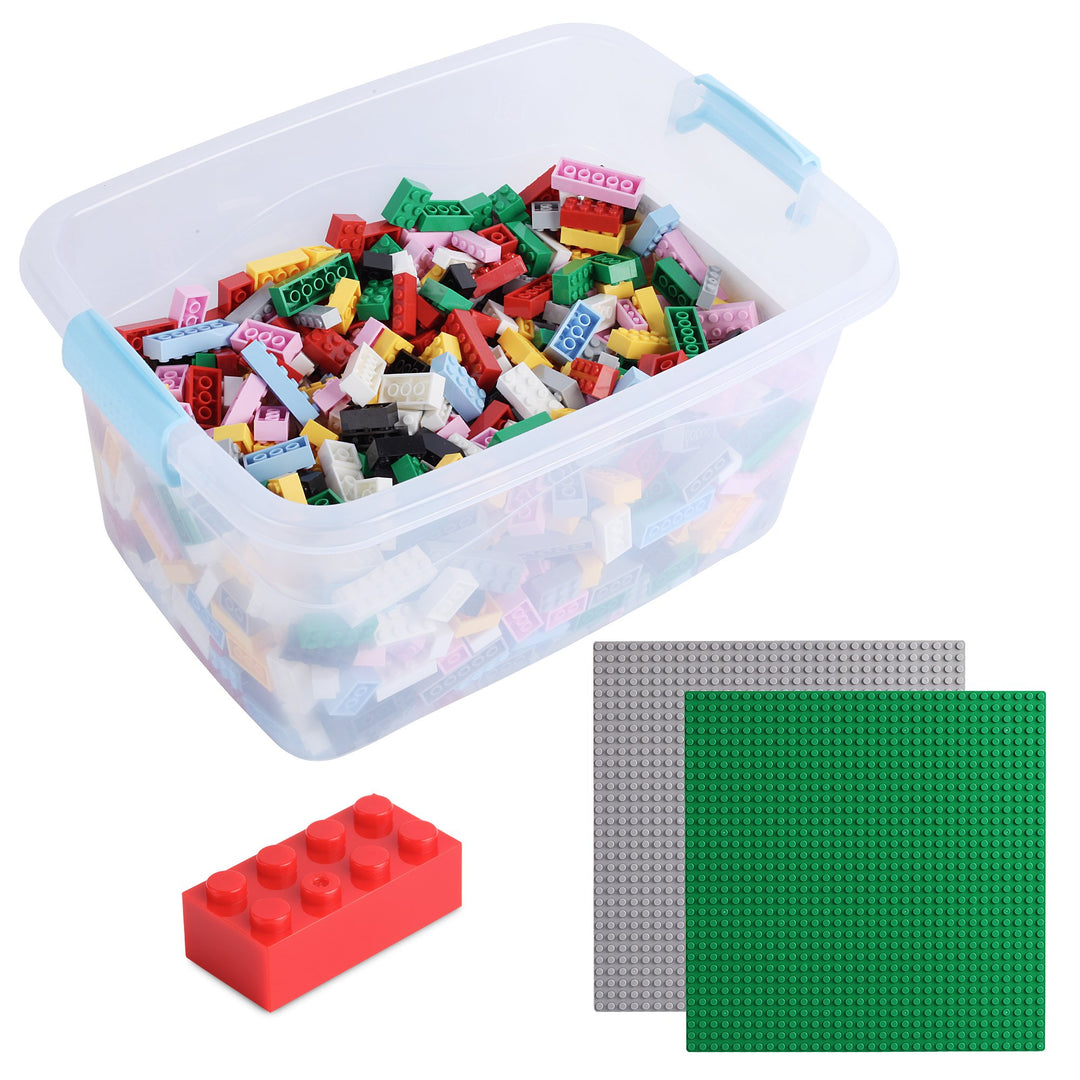 Bausteine - 1264 Stück, Kompatibel zu Allen Anderen Herstellern - Inklusive Box und Grundplatte, Bun