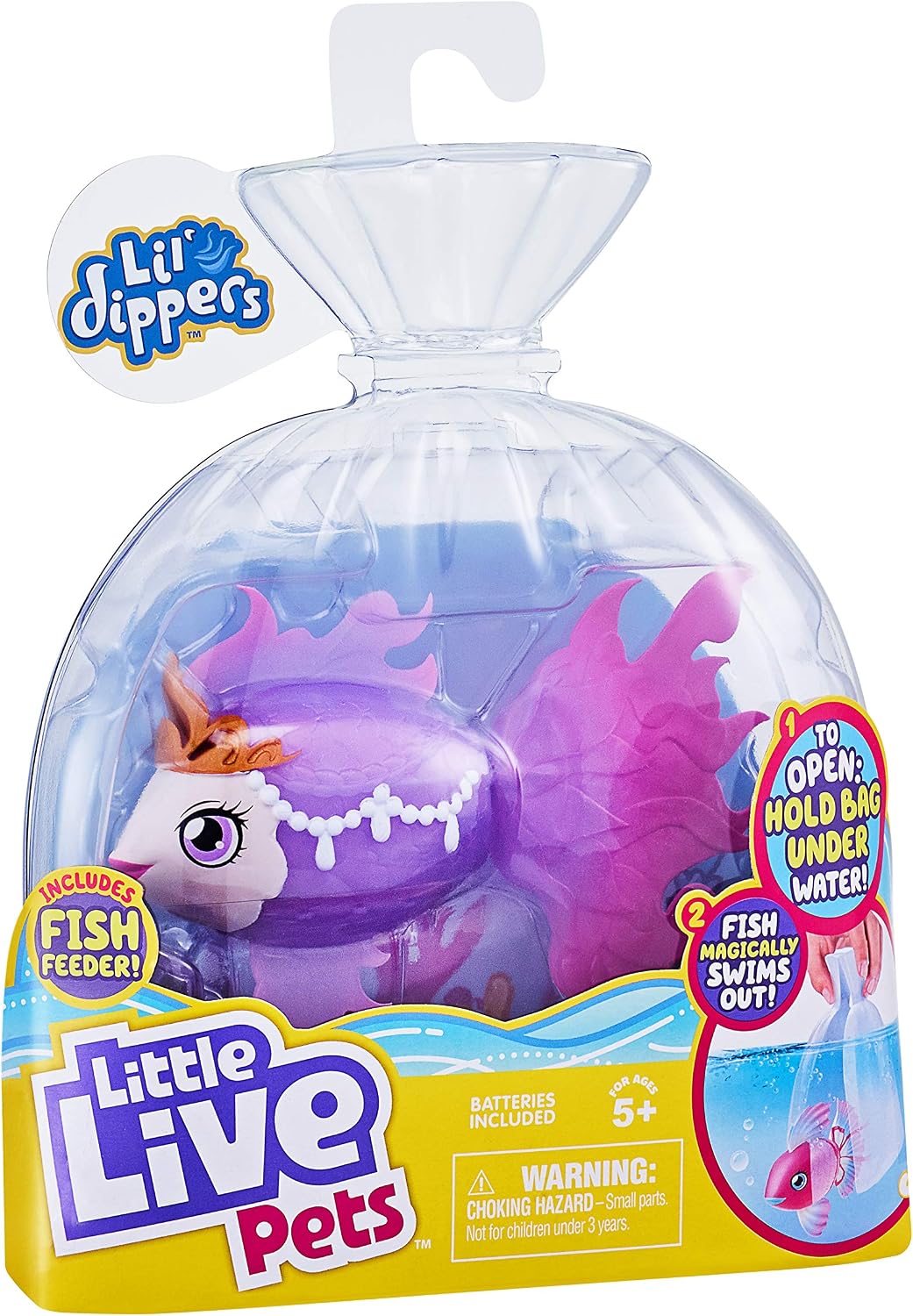 Little Live Pets Einzelpackung Lil’ Dippers Seaqueen - Lil’ Dippers Wow“-Effekt beim Auspacken im Wa
