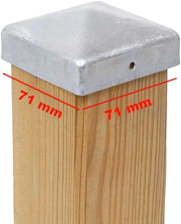 VIVAGARDEA 15 x Pfostenkappe Pyramide 71 x 71 mm Stahl Feuerverzinkt 15 71 x 71 mm, 15 71 x 71 mm