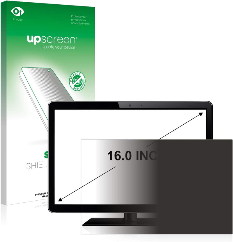 upscreen 16" Anti-Spy Blickschutzfolie für 16,0 Zoll All-In-One PCs (40.6 cm) [354 x 199 mm, 16:9] -