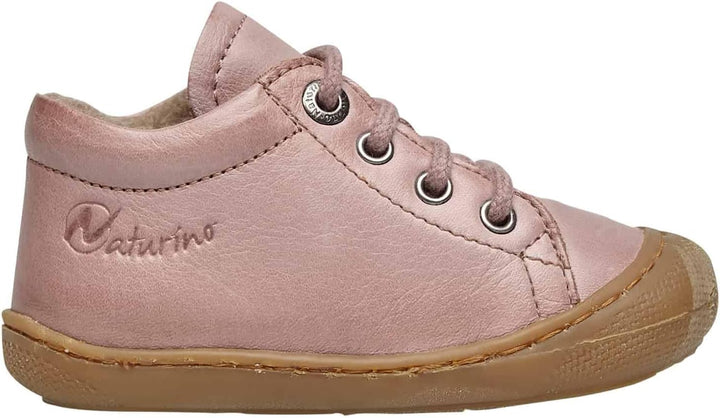 NATURINO Lauflernschuhe aus Leder mit Wollfutter, Altrosa