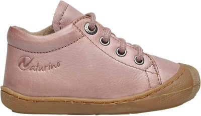 NATURINO Lauflernschuhe aus Leder mit Wollfutter, Altrosa