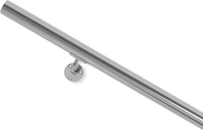 DOLLE Edelstahl Handlauf | Handlaufset 150 cm (kürzbar)| inkl. Halterung V2A | Ø 42,4 mm | Wandhandl