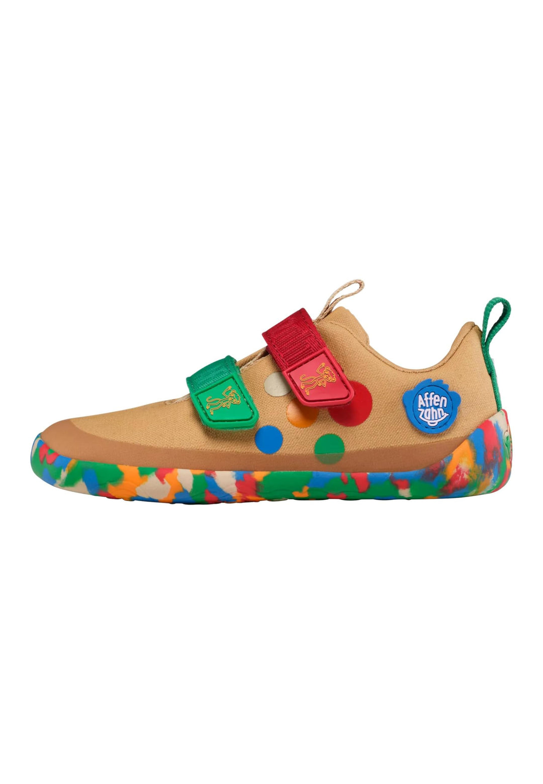 Affenzahn Barfussschuh Baumwolle Lucky Klettverschluss Vegan rutschfest Flexibel für den Sommer in G
