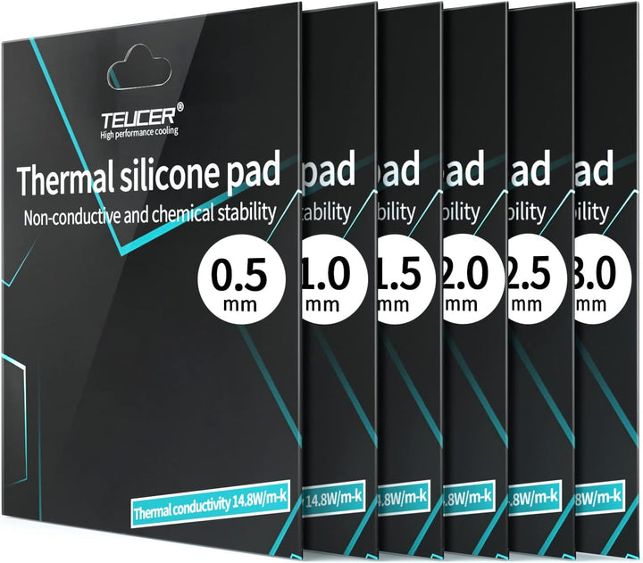 Wärmeleitpads 14,8 W/mK, 120x120x3mm, Wärme- und Hochtemperaturbeständigkeit Nicht leitend, Silikon