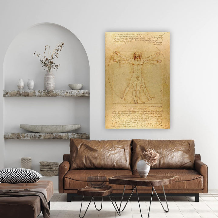 Printed Paintings Leinwand (40x60cm): Leonardo da Vinci - Vitruvianischer Mensch 40x60 cm, 40x60 cm