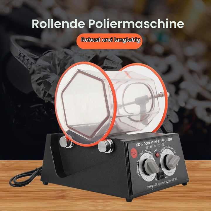 SUDEG Poliermaschinen Poliertrommel Kugelmühle Rotationspolierer Poliermaschine mit Timer,Rotary Tum