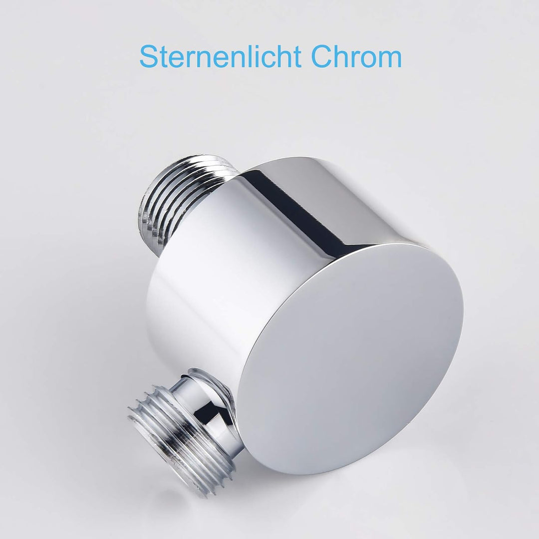 Rund Schlauchanschluss Wandanschlussbogen Chrom, Keymark Messing Universal Brauseanschlussbogen 1/2