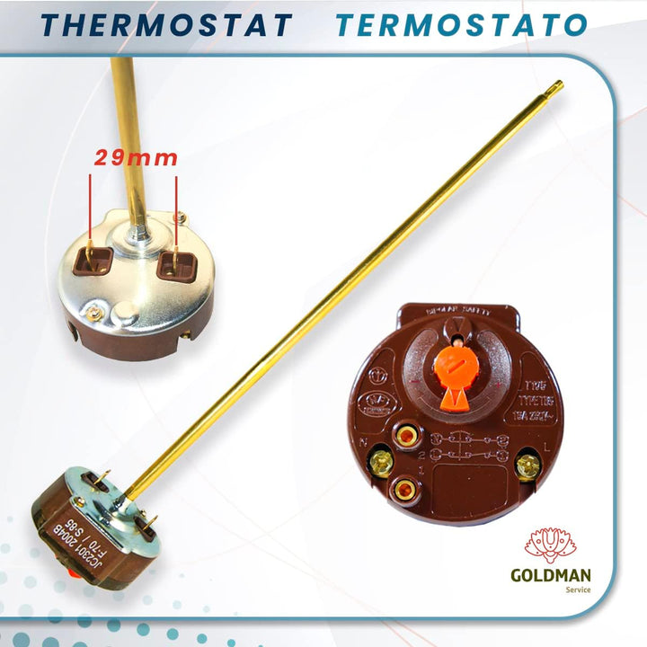 GOLDMAN SERVICE Elektrischer Thermo-Widerstandsset, Monoblock, 2000 W, Gewinde, 1 ¼ Zoll, Thermostat
