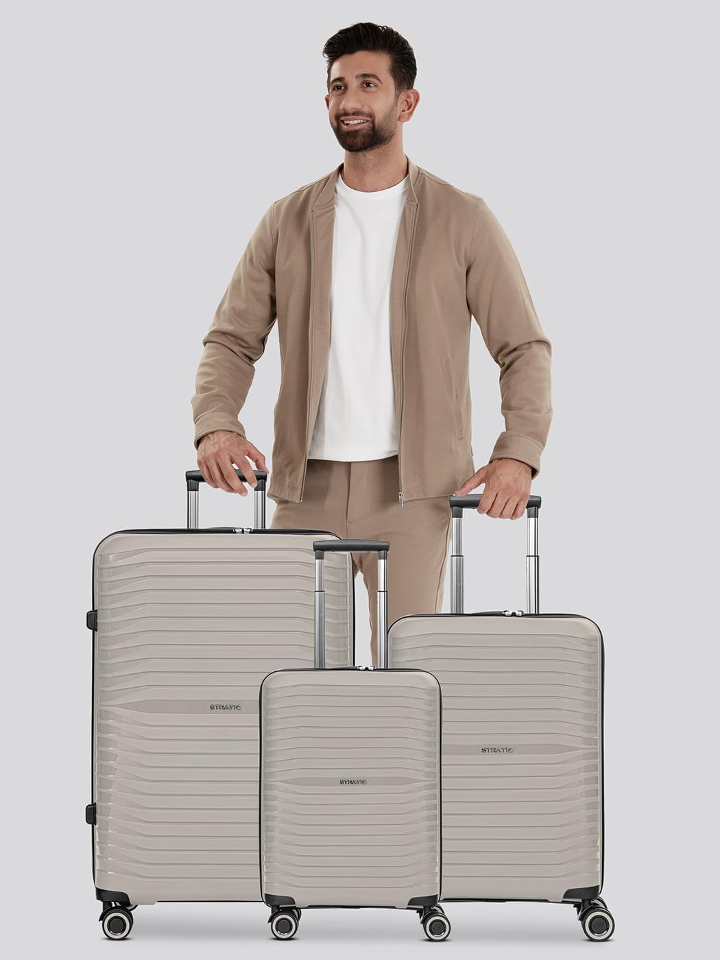Stratic Shine Hartschalenkoffer Set - 3-teilig gross | Ausgestattet mit, arretierbarer Griff, 4 360°