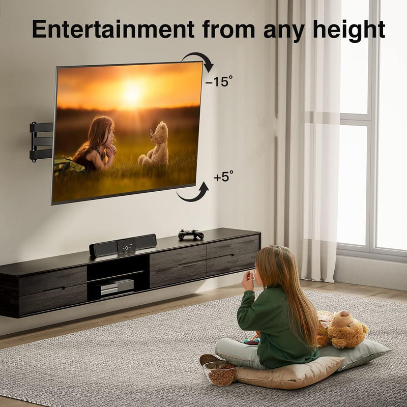 TV Wandhalterung Schwenkbar Neigbar Drehbar Fernseher Wandhalterung für 10-32 Zoll Flach&Curved Fern