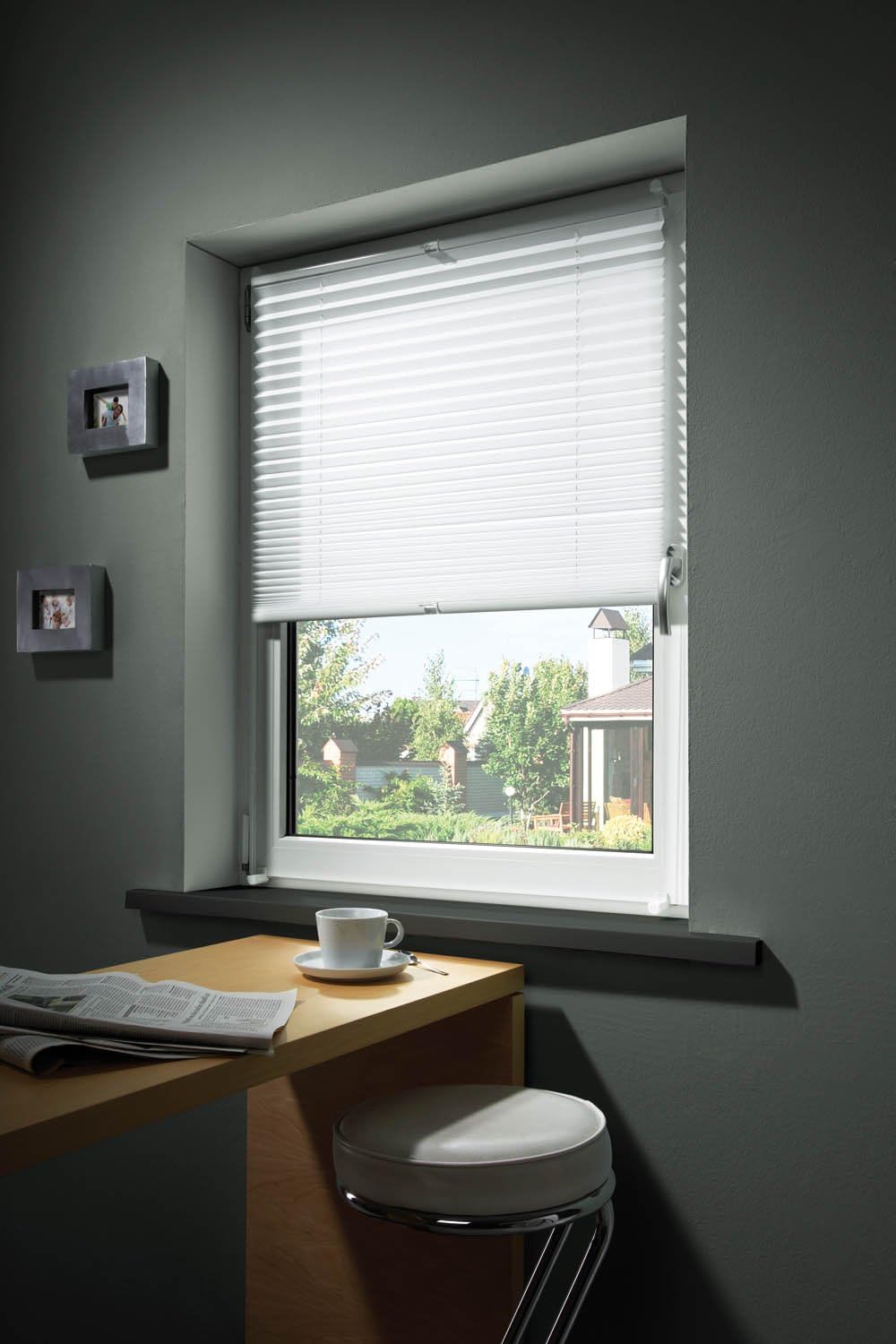 mydeco® 65436 60x130 cm [BxH] in weiss - Plissee Jalousie ohne bohren, Rollo für innen incl. Klemmtr