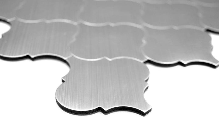 Mosaik Fliese selbstklebend Aluminium silber metall Florentiner metall für WAND KÜCHE FLIESENSPIEGEL